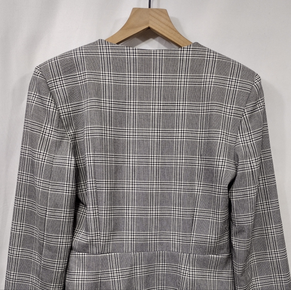 NWOT Zara Plaid Blazer Dress Women's S Black White Office Career Retro Y2K 90s - Picture 8 of 11